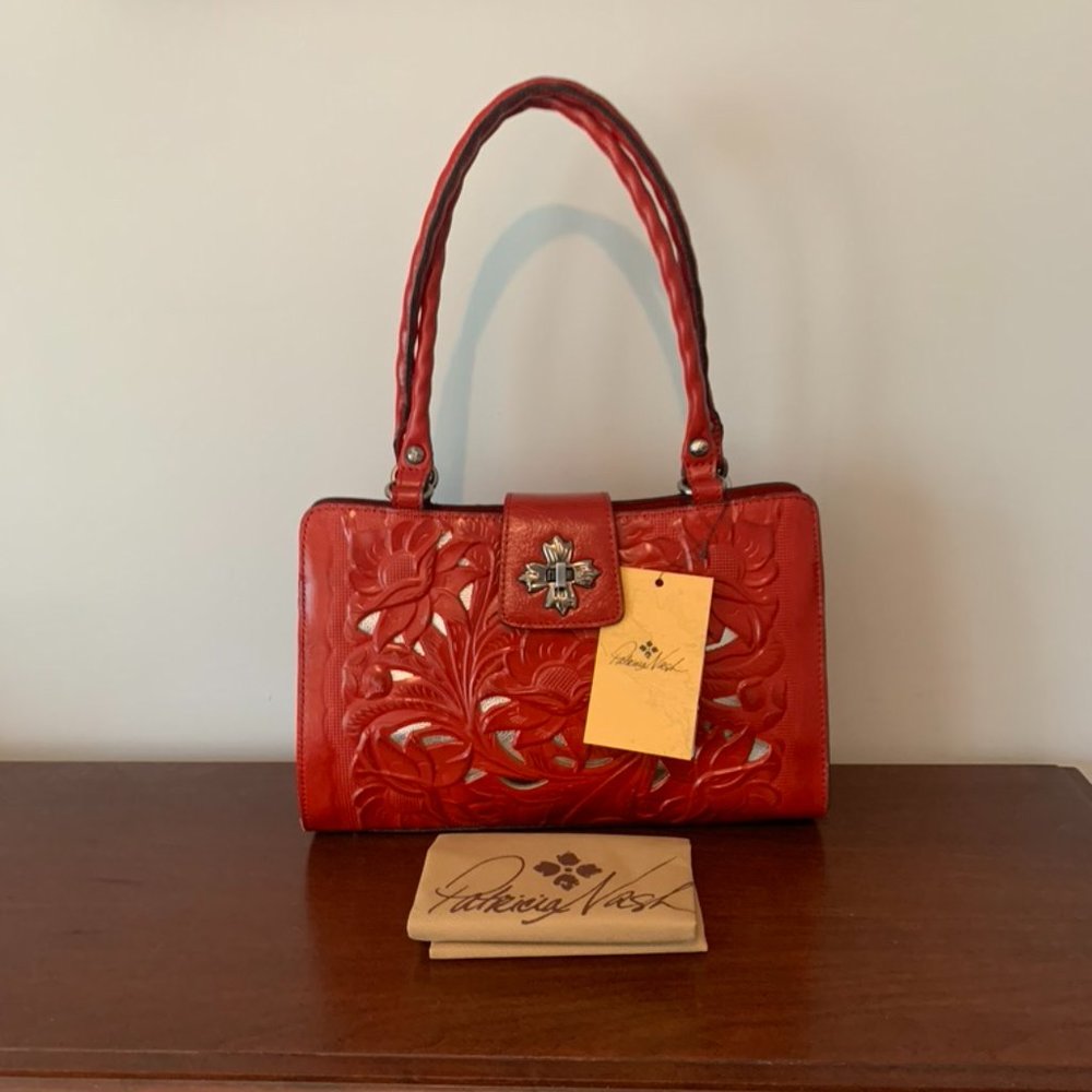 Patricia Nash Rosina Papaya Satchel / Tote--FREE SHIPPING